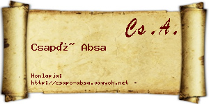 Csapó Absa névjegykártya